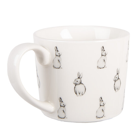 Clayre & Eef | Mok Wit Zwart 12x8x7 cm / 275 ml | BNSMU