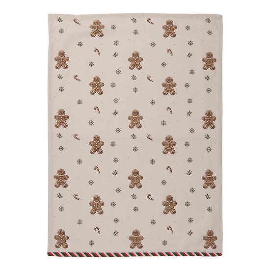 Clayre & Eef | Theedoek Beige Bruin 50x70 cm | CGM42