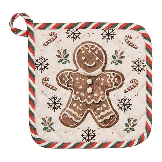 Clayre & Eef | Pannenlap Beige Bruin 20x20 cm | CGM45