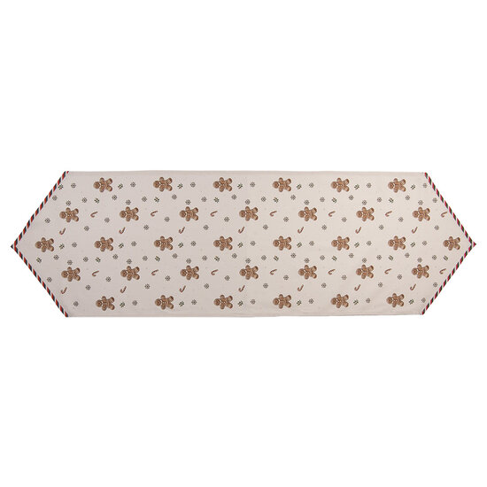 Clayre & Eef | Tafelloper Beige Bruin 50x160 cm | CGM65