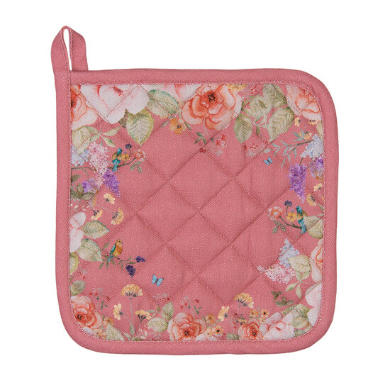 Clayre & Eef | Pannenlap Roze Beige 20x20 cm | FFA45P