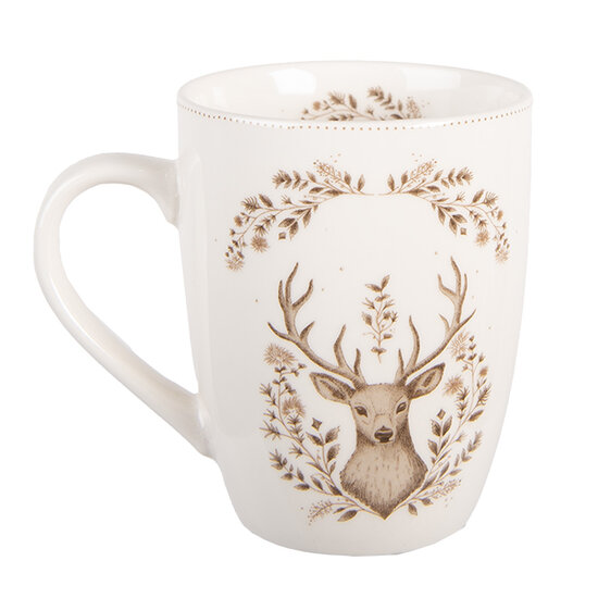 Clayre & Eef | Mok Beige Bruin 12x8x10 cm / 350 ml | GTWMU