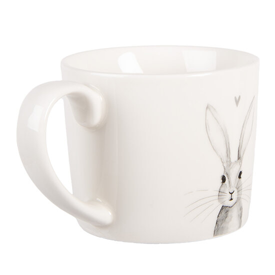 Clayre & Eef | Mok Wit Grijs 12x8x7 cm / 275 ml | RUBMU