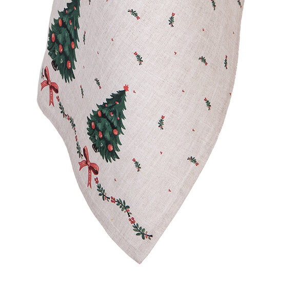 Clayre & Eef | Theedoek Beige Groen Rood 50x70 cm | TCH42