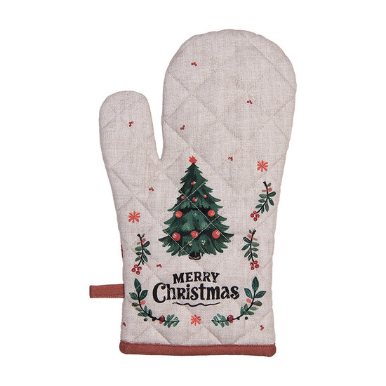 Clayre & Eef | Ovenwant Beige Groen Rood 18x30 cm | TCH44