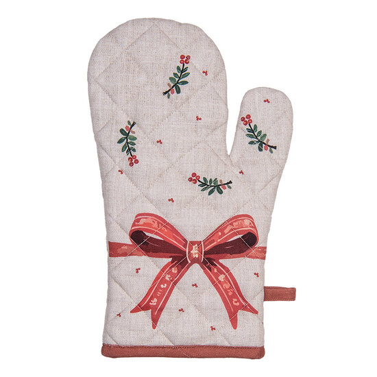 Clayre & Eef | Ovenwant Beige Groen Rood 18x30 cm | TCH44