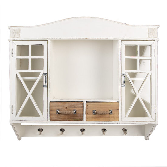 Clayre & Eef | Wandkastje Wit Bruin 76x16x65 cm | 5H0743