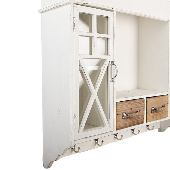 Clayre & Eef | Wandkastje Wit Bruin 76x16x65 cm | 5H0743