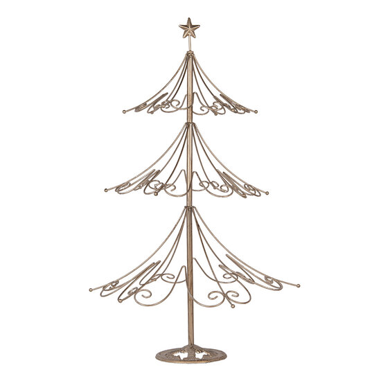 Clayre & Eef | Kerstdecoratie Kerstboom Goudkleurig ø 46x75 cm | 5Y1267