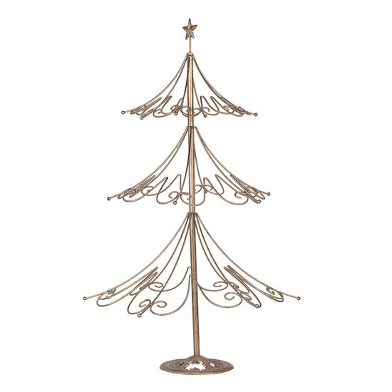 Clayre & Eef | Kerstdecoratie Kerstboom Goudkleurig ø 46x75 cm | 5Y1267