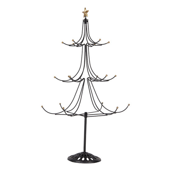Clayre & Eef | Kerstdecoratie Kerstboom Zwart Goudkleurig ø 41x71 cm | 5Y1268