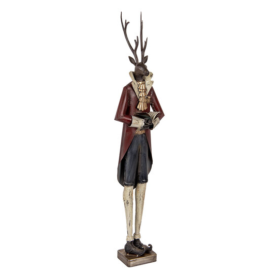 Clayre & Eef | Decoratie Hert Bruin Rood 19x15x83 cm | 5Y1314