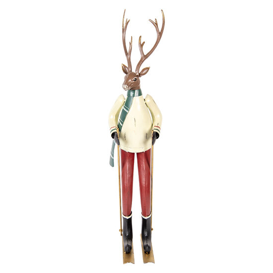 Clayre & Eef | Decoratie Hert Bruin Rood 19x15x65 cm | 5Y1315