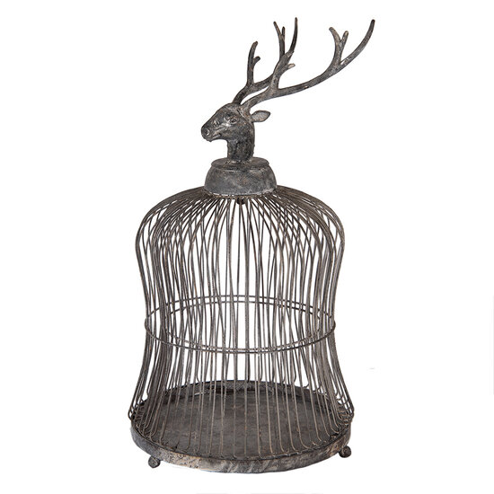 Clayre & Eef | Vogelkooi Decoratie Grijs ø 26x50 cm | 5Y1344