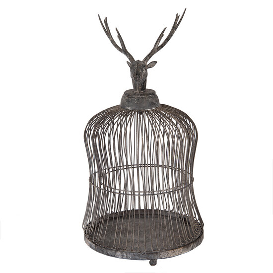 Clayre & Eef | Vogelkooi Decoratie Grijs ø 26x50 cm | 5Y1344
