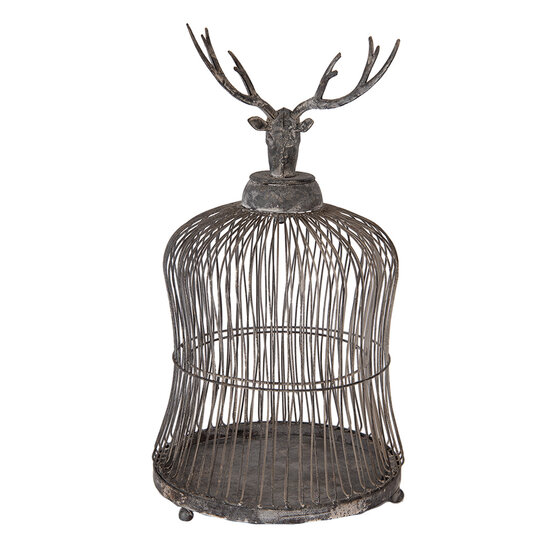 Clayre & Eef | Vogelkooi Decoratie Grijs ø 26x50 cm | 5Y1344