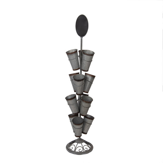 Clayre & Eef | Planthouder staand Grijs Bruin ø 36x165 cm | 5Y1349