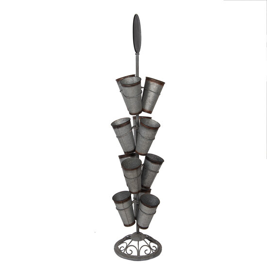 Clayre & Eef | Planthouder staand Grijs Bruin ø 36x165 cm | 5Y1349