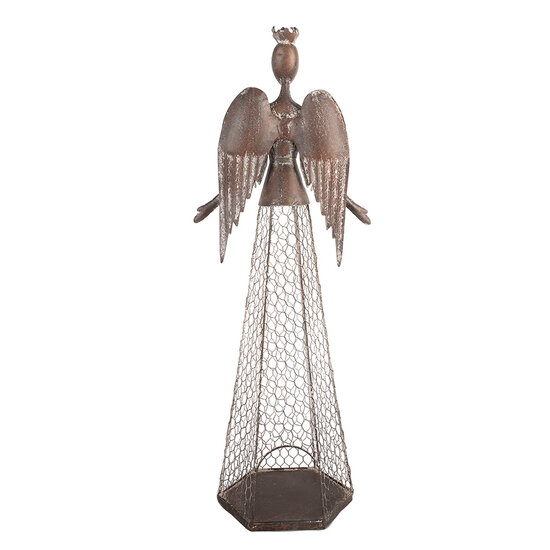 Clayre & Eef | Decoratie Engel Bruin Beige 28x19x75 cm | 5Y1360