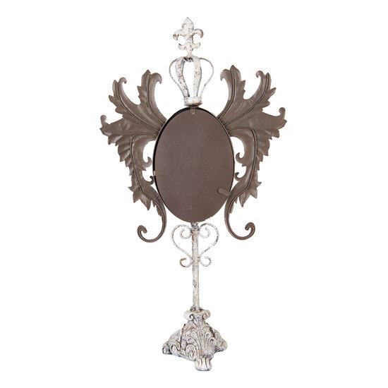 Clayre & Eef | Staande Spiegel Wit Bruin 37x14x68 cm | 62S331