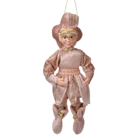 Clayre & Eef | Decoratie hanger elf Roze Goudkleurig 10x8x28 cm | 66218