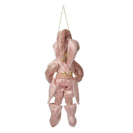 Clayre & Eef | Decoratie hanger elf Roze Goudkleurig 10x8x28 cm | 66218