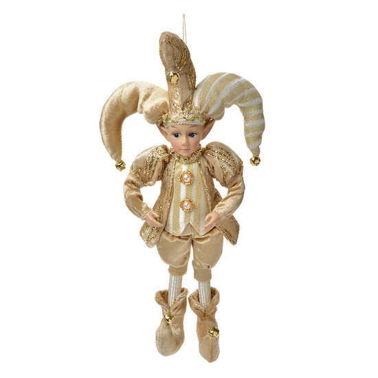 Clayre & Eef | Decoratie hanger elf Beige Goudkleurig 14x10x38 cm | 66220