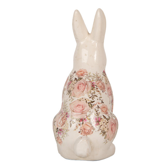 Clayre & Eef | Decoratie Beeld Konijn Beige Roze 16x12x28 cm | 6CE1956L