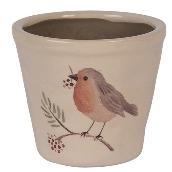 Clayre & Eef | Bloempot Binnen Beige Bruin ø 21x20 cm | 6CEVGP0001XL