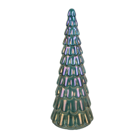 Clayre & Eef | Kerstdecoratie Kerstboom Blauw ø 12x33 cm | 6GL5331