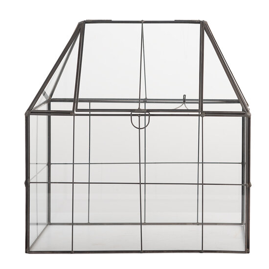 Clayre & Eef | Decoratie Kweekkasje Transparant Bruin 26x17x32 cm | 6GL5363