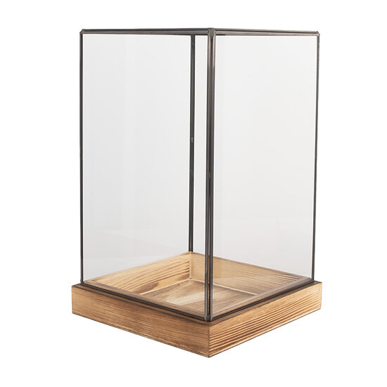 Clayre & Eef | Decoratie Kweekkasje Transparant Bruin 19x19x30 cm | 6GL5364