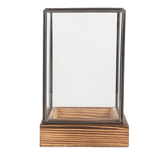 Clayre & Eef | Decoratie Kweekkasje Transparant Bruin 12x12x19 cm | 6GL5366