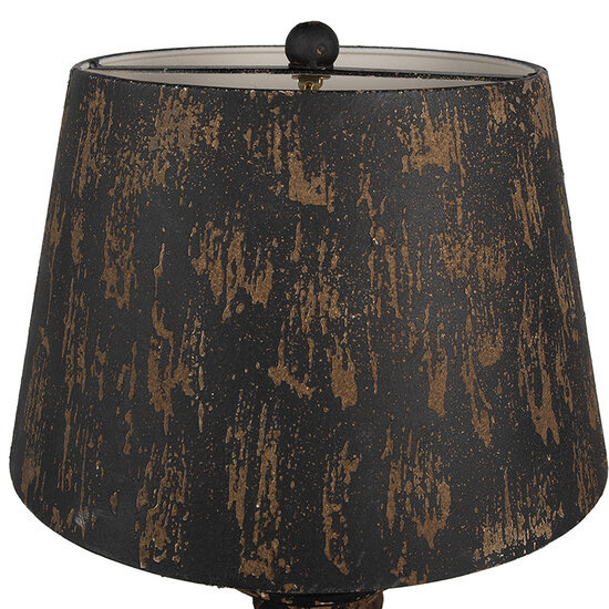 Clayre & Eef | Bureaulamp Zwart Bruin ø 35x64 cm E27/max 1x60W | 6LMC0109