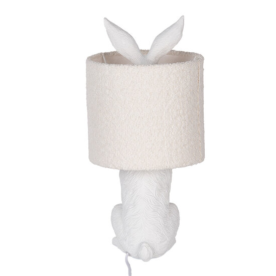Clayre & Eef | Tafellamp Wit Beige ø 20x43 cm E27/max 1x60W | 6LMC0111WW
