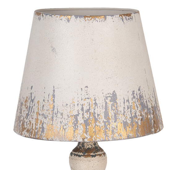 Clayre & Eef | Tafellamp Beige Grijs ø 32x47 cm E27/max 1x60W | 6LMC0112