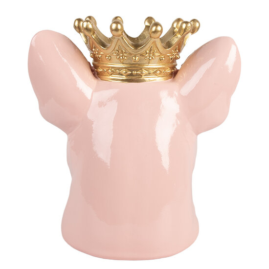 Clayre & Eef | Decoratie Hond Roze 19x16x20 cm | 6PR5804