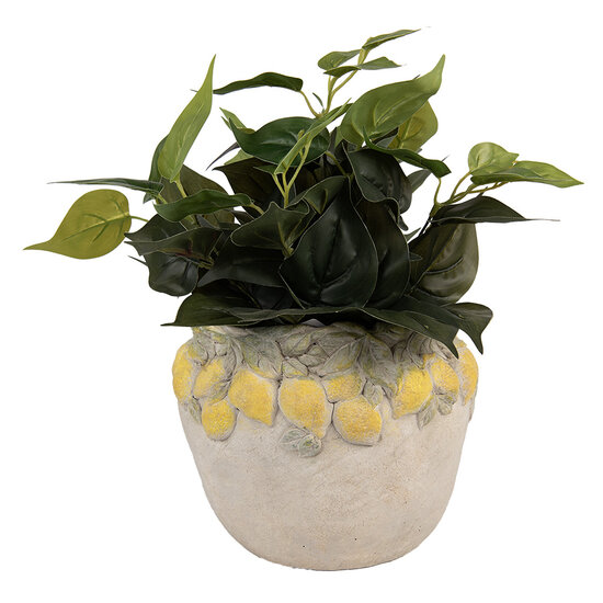 Clayre & Eef | Bloempot Binnen Beige Geel ø 22x19 cm | 6TE0574