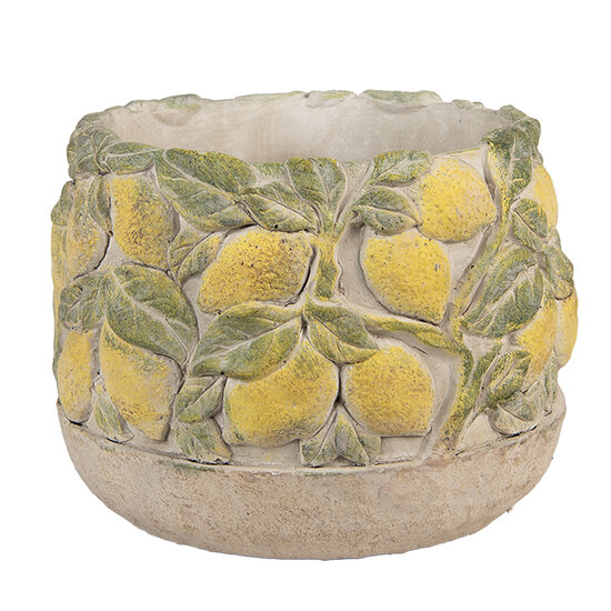 Clayre & Eef | Bloempot Binnen Beige Geel ø 19x15 cm | 6TE0575