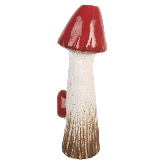 Clayre & Eef | Decoratie Paddenstoel Wit Rood 16x14x41 cm | 6TE0578