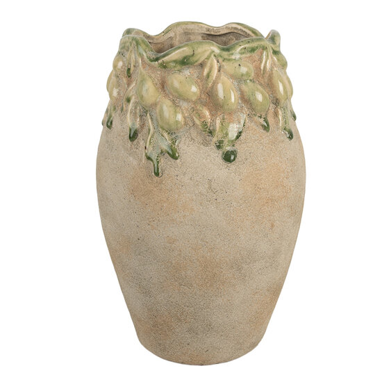 Clayre & Eef | Bloempot Binnen Beige Geel ø 18x27 cm | 6TE0582