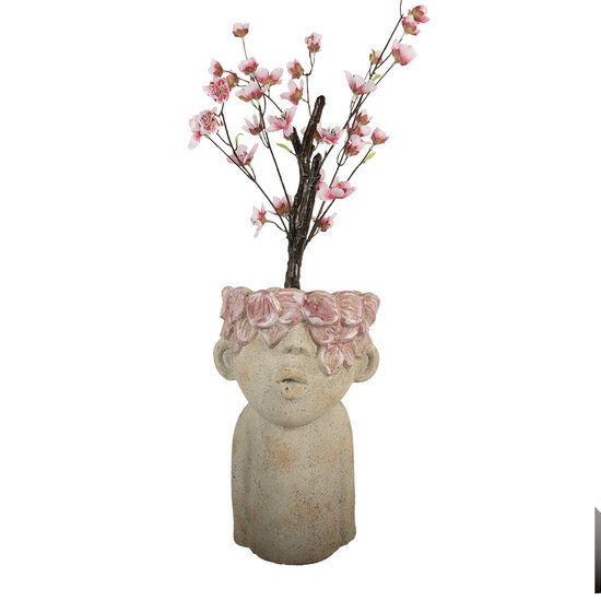 Clayre & Eef | Bloempot Binnen Beige Roze 20x19x31 cm | 6TE0584L