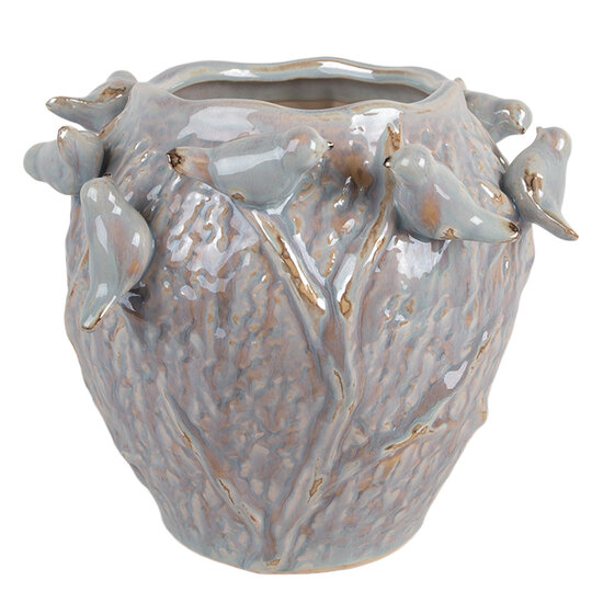 Clayre & Eef | Bloempot Binnen Blauw ø 25x20 cm | 6TE0586