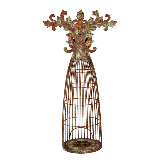 Clayre & Eef | Decoratie Engel / Waxinelichthouder Bruin Groen 29x17x58 cm | 6Y5836