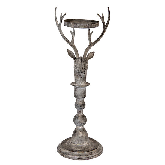 Clayre & Eef | Kandelaar Hert Grijs 17x14x42 cm | 6Y5838