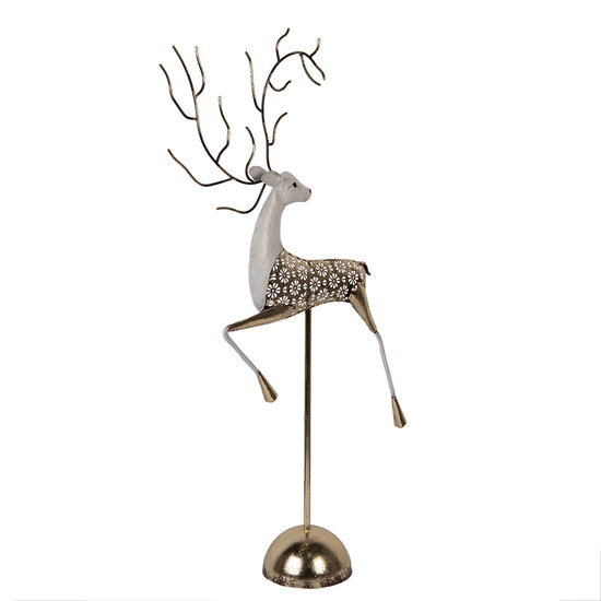 Clayre & Eef | Decoratie Hert Goudkleurig Wit 36x12x72 cm | 6Y5841