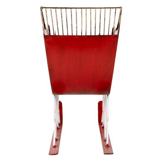 Clayre & Eef | Kerstdecoratie Slee Rood Goudkleurig 37x16x31 cm | 6Y5842