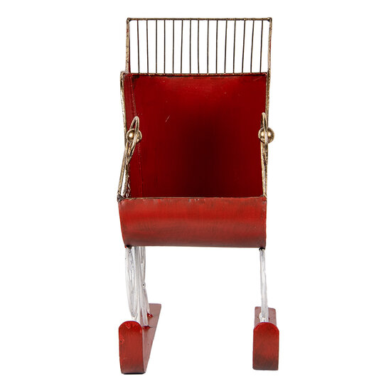 Clayre & Eef | Kerstdecoratie Slee Rood Goudkleurig 37x16x31 cm | 6Y5842