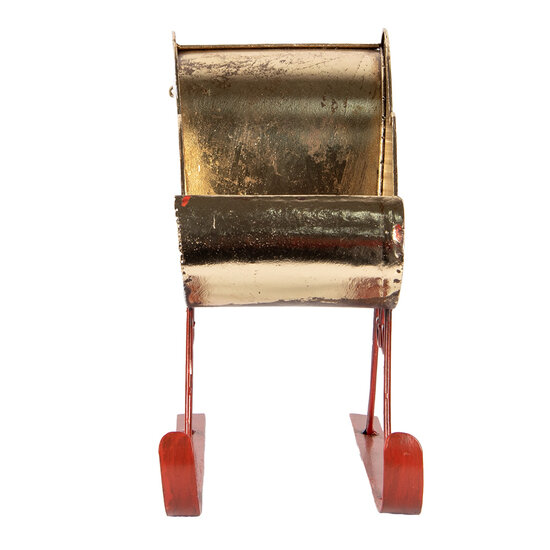 Clayre & Eef | Kerstdecoratie Slee Wit Goudkleurig 38x15x28 cm | 6Y5843