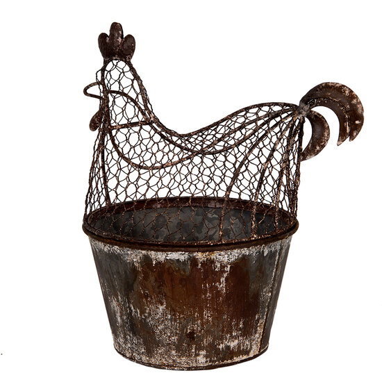 Clayre & Eef | Decoratie Kip Bruin Grijs 39x39x25 cm | 6Y5850